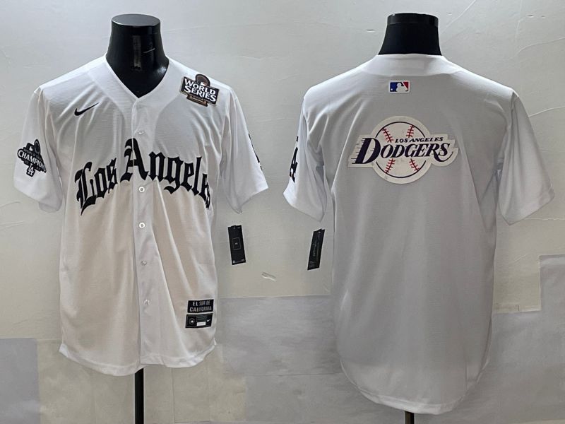 Men Los Angeles Dodgers Blank White Five generations Joint Name 2025 Nike MLB Jersey style 74